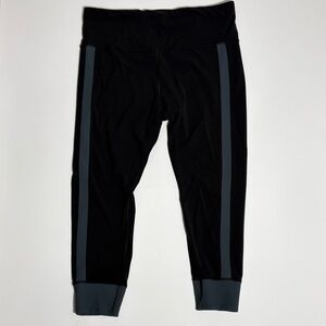 Athleta Elation Rib Trim 7/8 Leggings XL Black Gray Athletic Tight